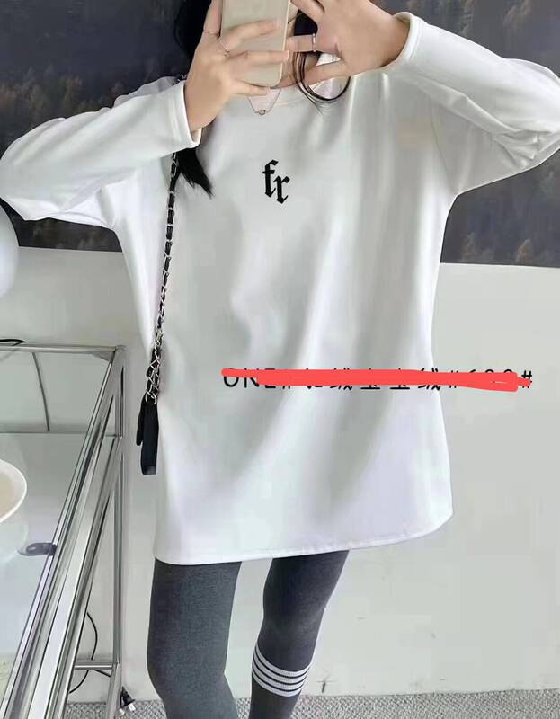 [Ziyijia] Brushed Versatile Round Neck Long Sleeve T-Shirt 960# WTT