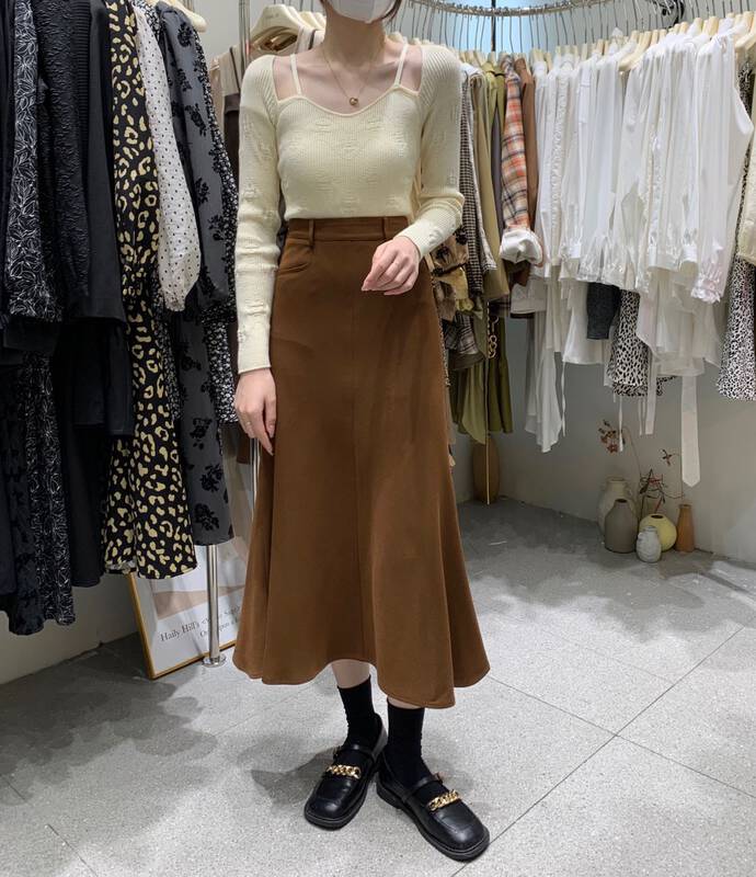 Original price 95.88! [UONE] Retro Hong Kong style high waist fishtail skirt 97957# LSL