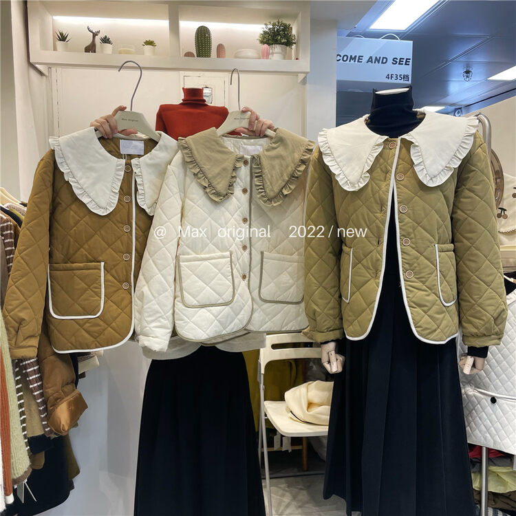 【MAX ORIGINAL】Doll Collar Loose Simple Casual Warm Cotton Jacket 99038# HBX
