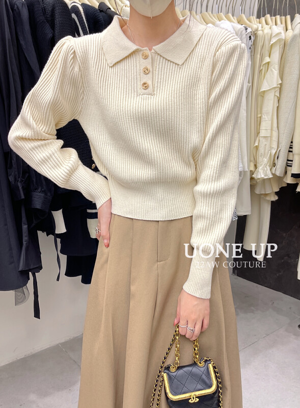 【UONE】Vintage Preppy Short All-match Knit Sweater 9182# LSL