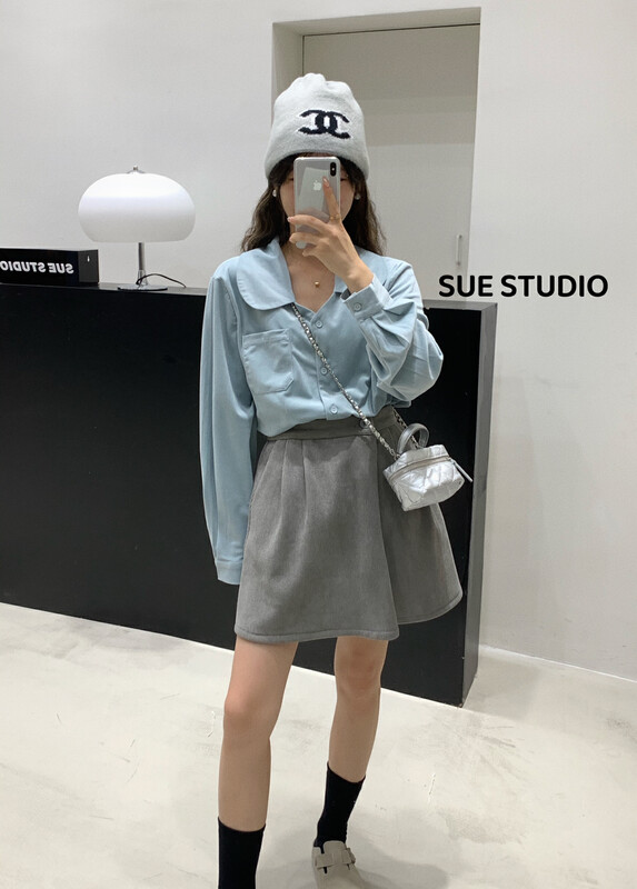 【SUE STUDIO】Doll Collar Fleece Shirt 22362# ZJY