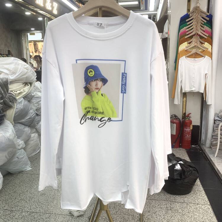 [Ziyijia] Round neck all-match casual long-sleeved T-shirt A930# WTT