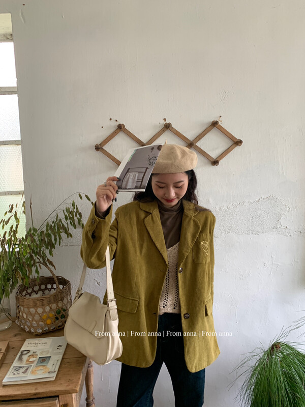 【FROM ANNA】Commuter Simple Retro Pocket Embroidered Suit (Sell Suit Only) T3058# LSW