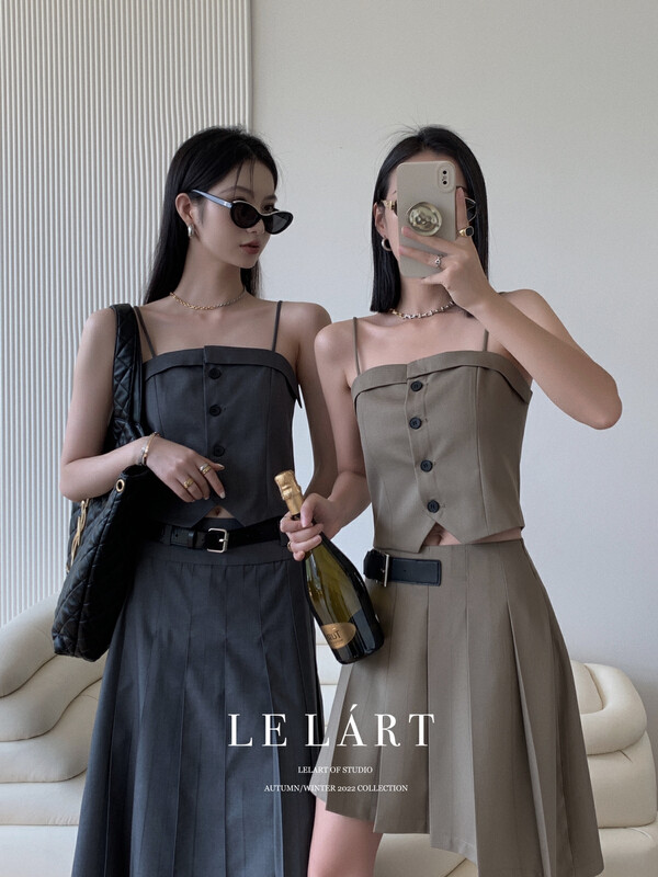 Original price 88.99! [LE LART] French sweet and spicy design sling suit vest vest LL5707