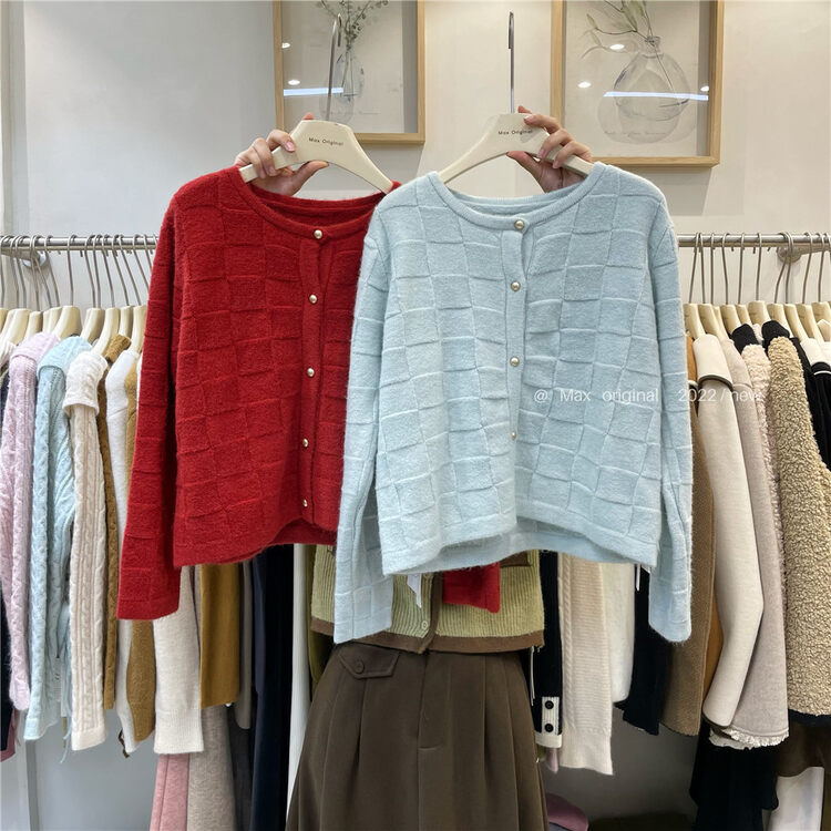 【MAX ORIGINAL】Solid Color Simple Versatile Loose Warm Sweater 99016# HBX