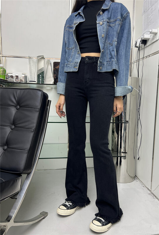 【T-PLATFORM】Korean Style Slim Fitted Velvet Jeans V8981# CQW