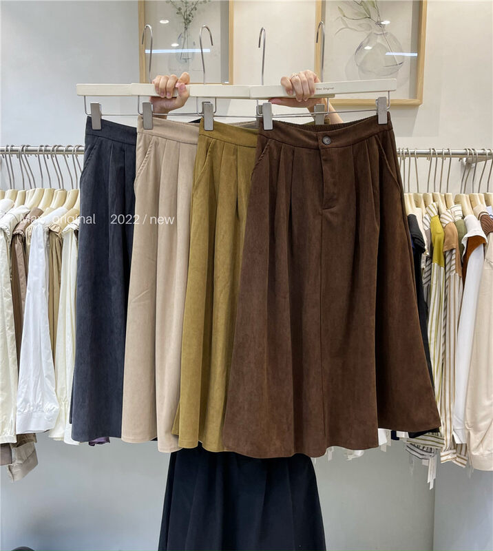 New in autumn!【MAX ORIGINAL】Korean style retro corduroy skirt 98787# HBX