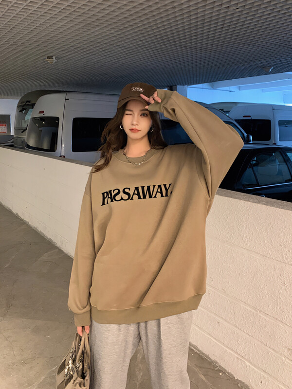 【TPY】Korean quality fleece round neck letter sweater Y4405# CLS