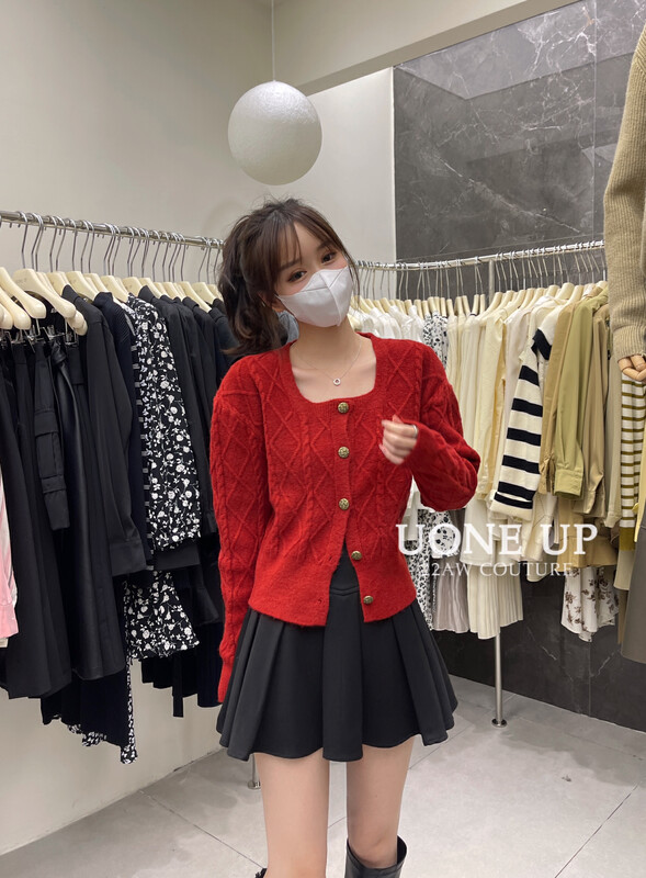 New for winter!  【UONE】French Retro Twist Knit Cardigan 8177# LSL