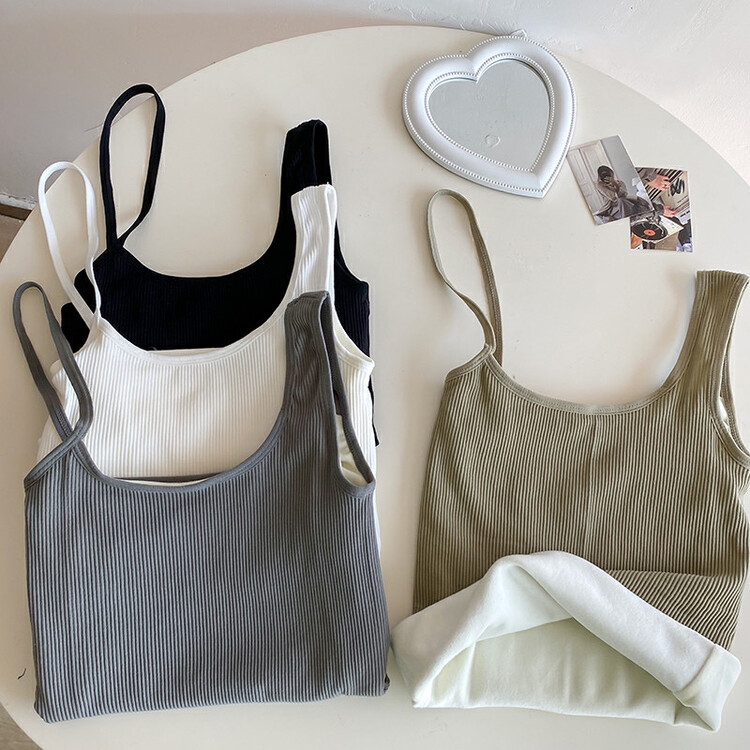 [Blue Show] Design sense plus velvet solid color vest/sling 7279# LSW