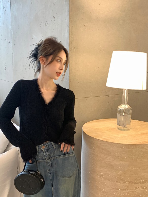 [Yi Xun] Design sense of niche high-end short knitted sweater 0496# HYY