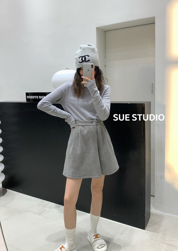 【SUE STUDIO】Thickening and fleece loose skirt 98085# ZJY