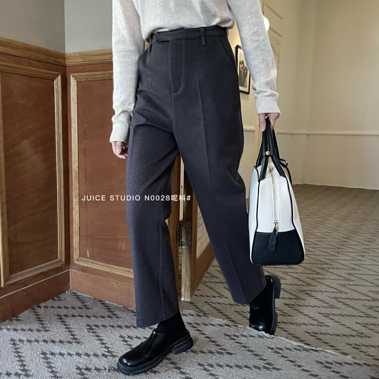 [JUICE] Narrow waist design slimming trousers small straight tube N0028