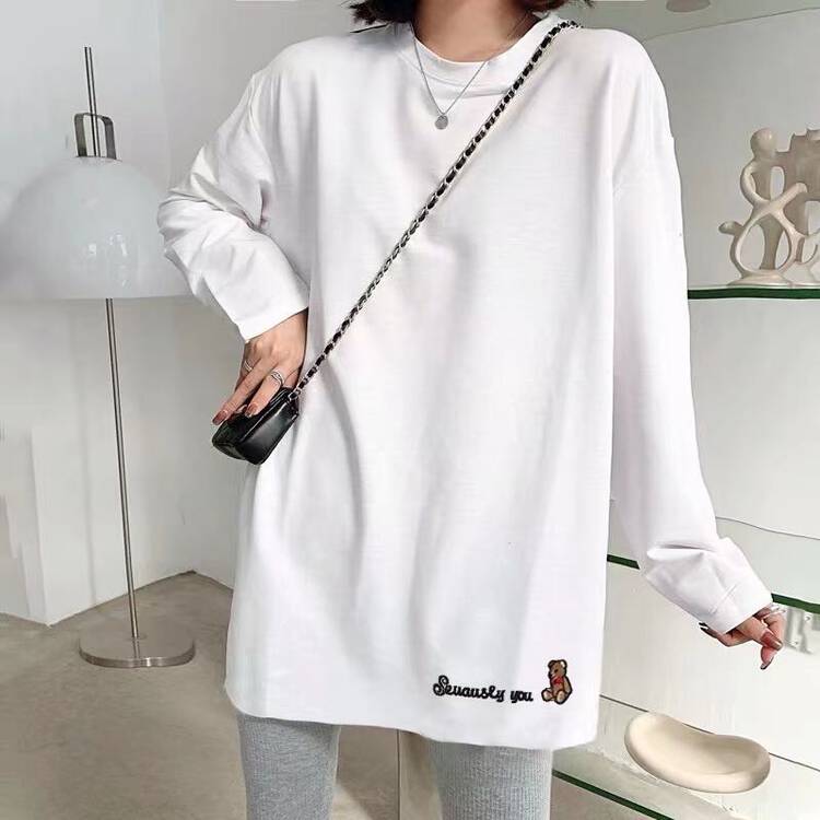 [Ziyijia] Fashionable round neck pullover cartoon print long-sleeved T-shirt 929# WTT