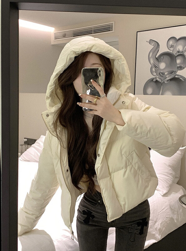 【SAVAGE】French hot girl all-match solid color hooded warm padded jacket S1329# WPL