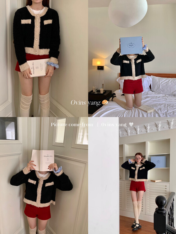 【OVINSYANG】Xiaoxiang style all-match simple knitted cardigan (without matching) Y9001# FHX