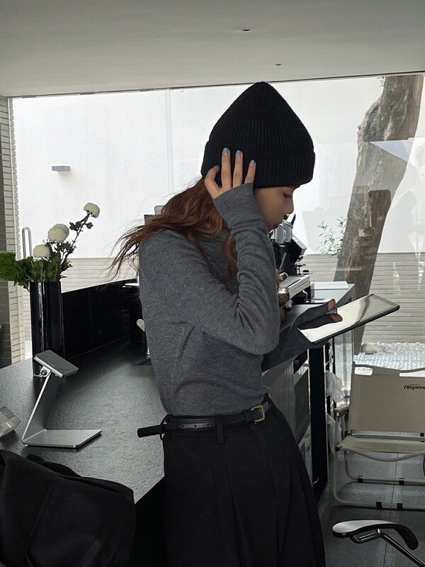【EVER TRUE】Simple Solid Color Versatile Turtleneck Bottoming Shirt (30% Wool) 65021# CLS