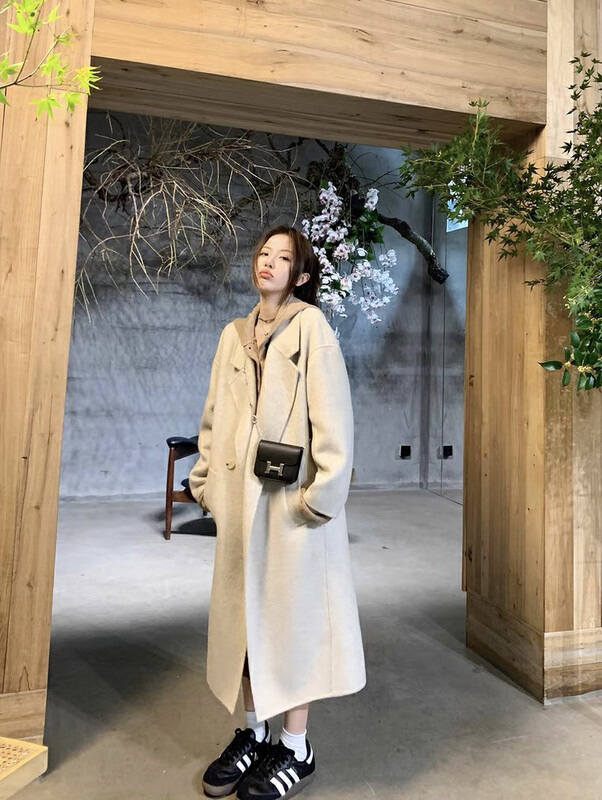 【SAVAGE】French temperament hooded button hem slit design loose long-sleeved dress S1360# WPL