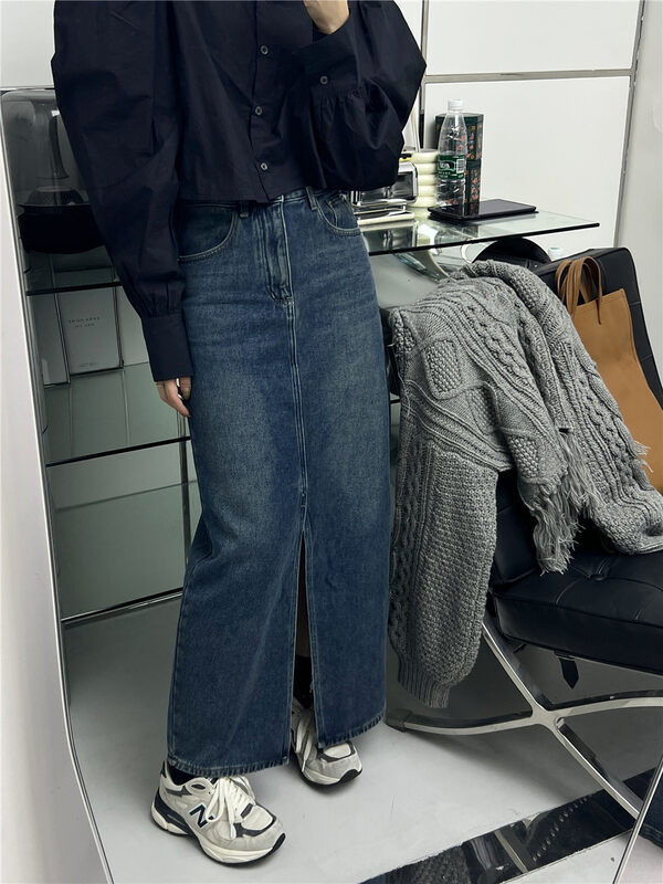 【T-PLATFORM】Korean style denim skirt V8956# CQW