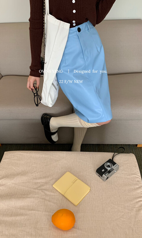 【OVINSYANG】Korean textured pu skirt 8991# FHX