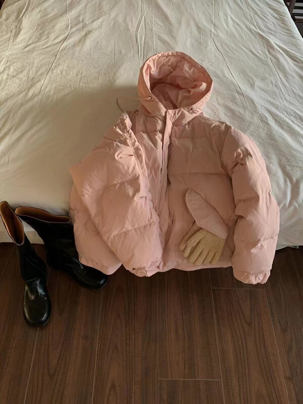 【LOVELY/SHMILY】Korean Loose Hooded Down Jacket Down Jacket S2552