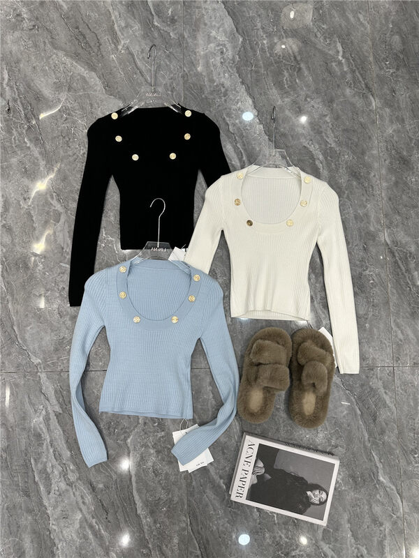 【LINNA】Korean Simple Slim Knit Sweater 82939# JJ