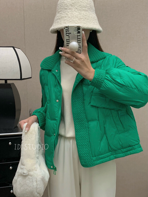 【I-D】Fashionable and versatile Korean short thermal down jacket (including 90% white duck down) Y9007# L