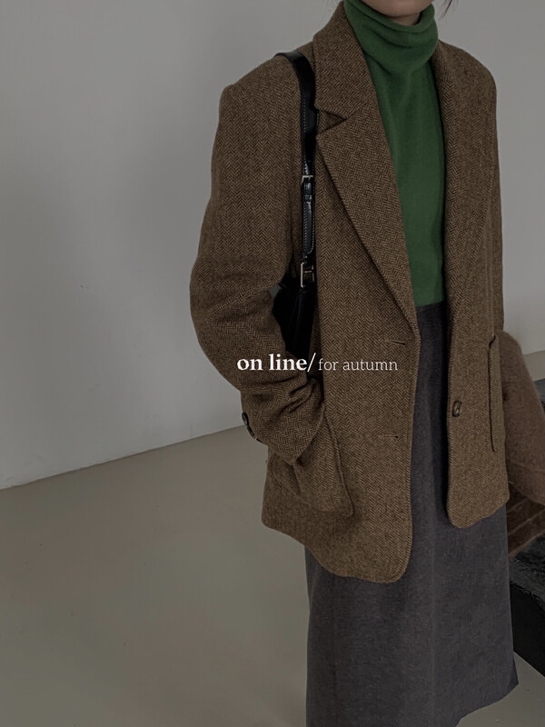 [ON LINE] Wool retro herringbone high-quality temperament suit wool jacket with 70 wool SY-36901