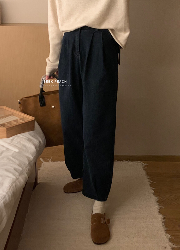 【SEEK PEACH】Korean all-match loose jeans sp2010# L