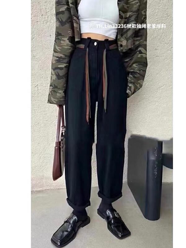 【T.H】Korean style comfortable all-match jeans (with waistband) 332360# LSW