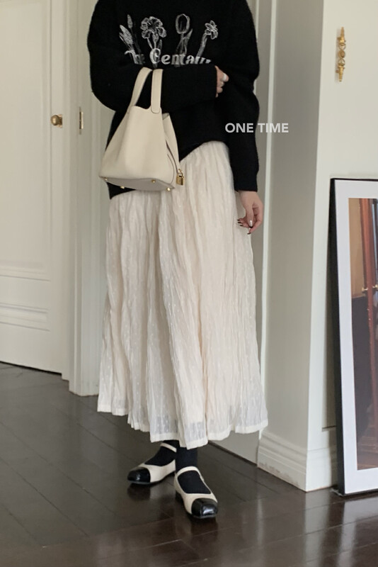 【ONE TIME】High waist pleated slim skirt XW5177# JHY
