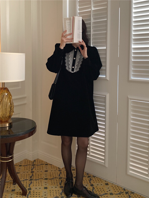 [Timely rain] Korean style ins French retro dress 27778# WPL