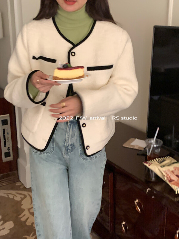 【RS】Four-pocket color matching small fragrance warm down jacket (including 90% white duck down) LL1098# FHX