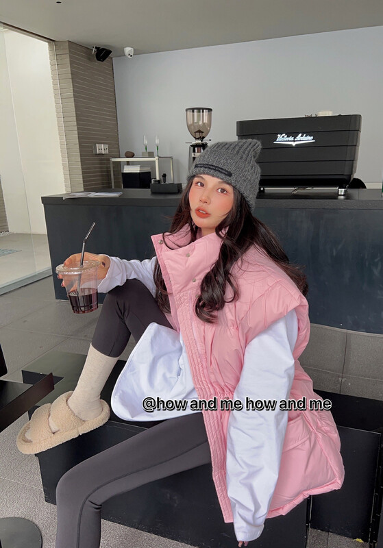 【 HOW AND ME Cheng Xi 】Korean version basic all-match down jacket vest (GB 90 white duck down) down jacket 6350-