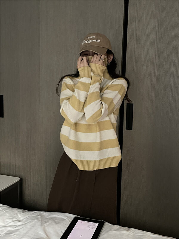 【TN】Lazy Korean Style Striped Skin-Friendly Warm Sweater YS1-M131# CLS