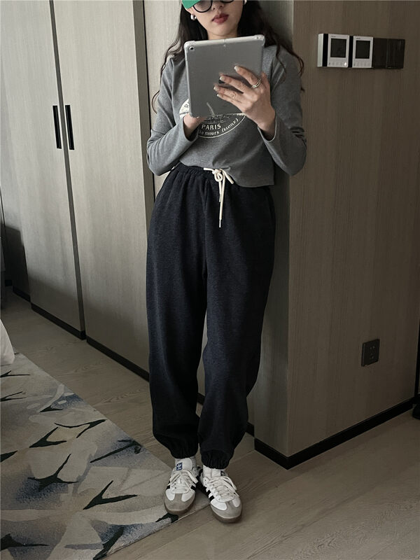 【TN】Sports-inspired leggings all-match lace-up trousers 6141# CLS