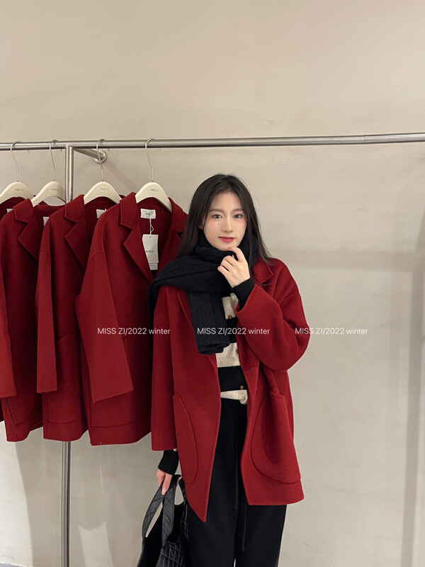 【MISS ZI】Korean style can be salty and sweet suit wool coat 100% wool 77602
