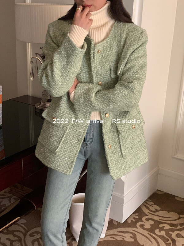 [RS] Woven round neck small fragrance warm down jacket (including 90% white duck down) LL0302# FHX