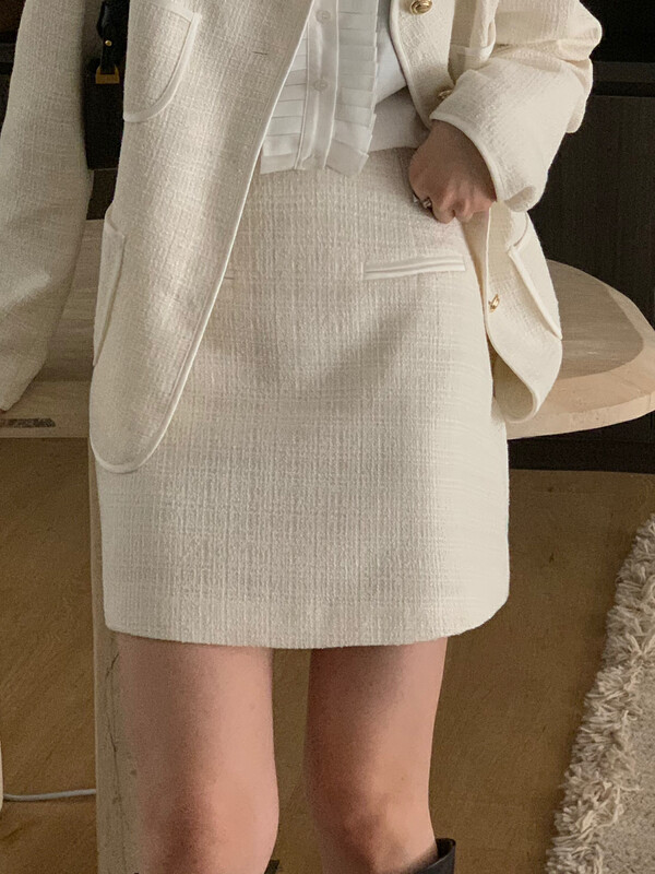【ON LINE】Korean Standard French High Waist Slim A-Line Skirt 7206