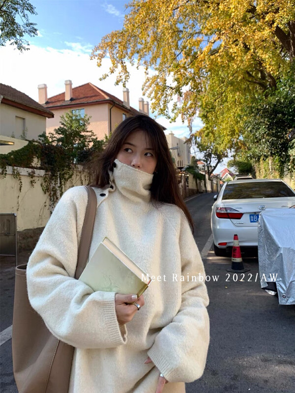 【MEET RAINBOW】High collar loose all-match warm sweater 0281# LSL
