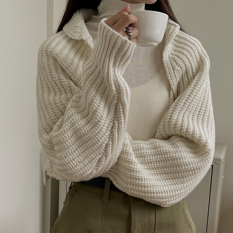 [ON LINE] Thick full wool Korean version lapel waistcoat short cardigan shirt containing 100 wool PA519