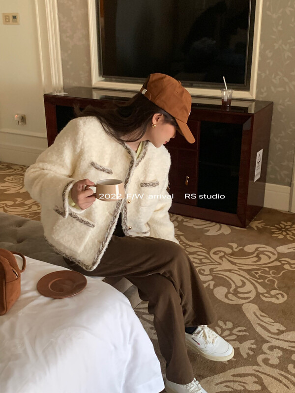 [RS] Design Tweed Down Small Fragrance Warm Down Jacket (Content 60% Wool) KL6026# FHX