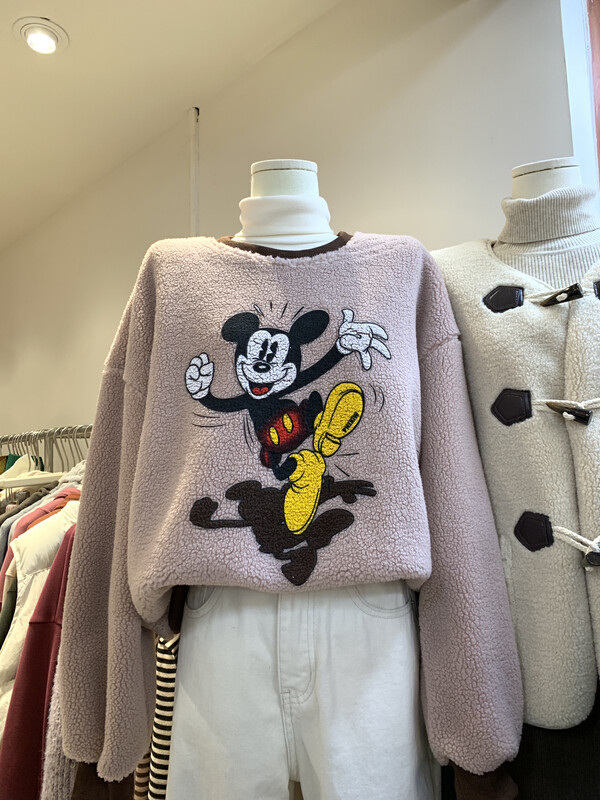【LOVELY/SHMILY】Korean style pullover round neck Mickey baby cashmere lamb wool sweater sweater S2569