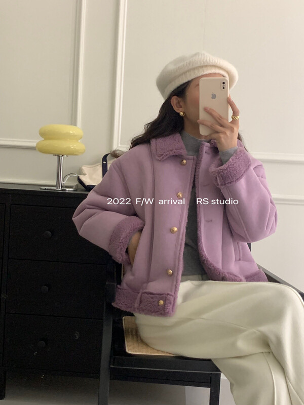 【RS】Korean version of faux fur one casual fashionable warm down jacket jacket LL0293# FHX