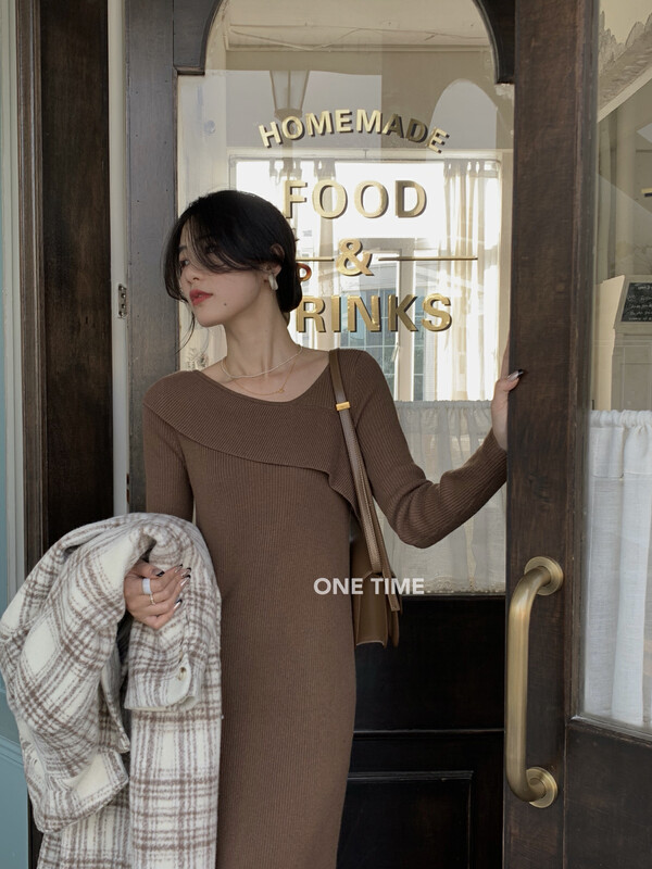【ONE TIME】Irregular slim fit dress KX1093# JHY