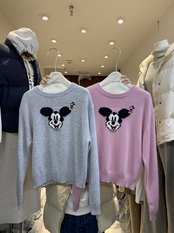 【LOVELY/SHMILY】Mickey cartoon embroidery pullover knitted sweater sweater M0909