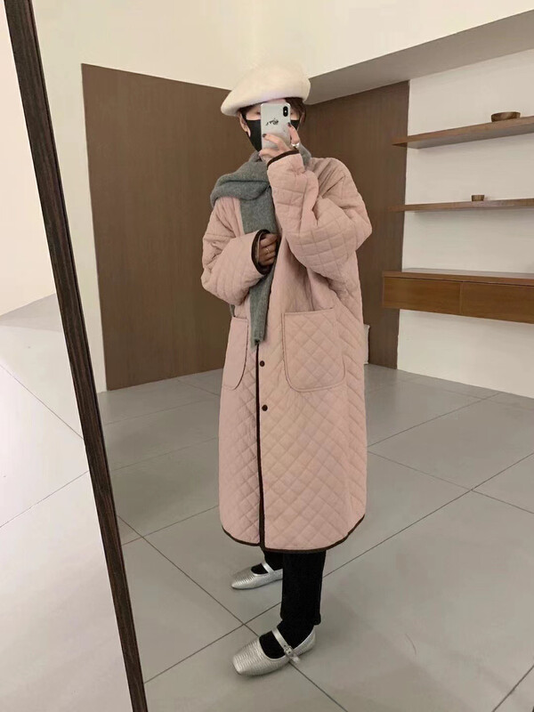 【RS】 Lingge round neck all-match warm padded jacket RS3110# FHX