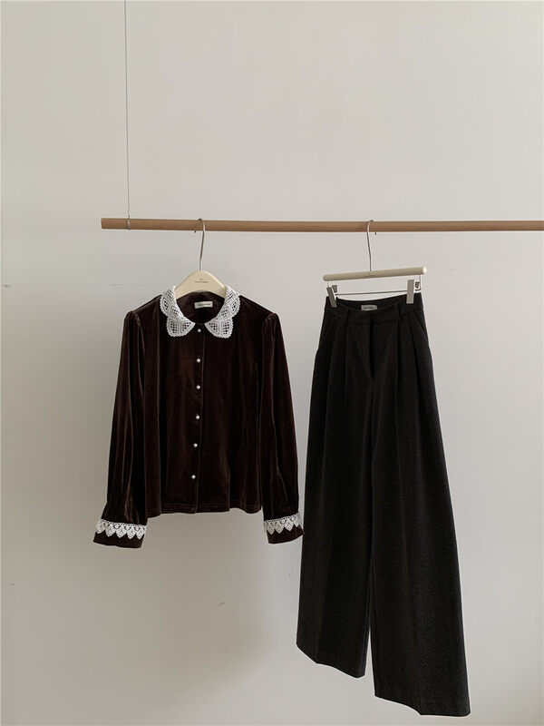 【TN】French retro lace lotus leaf collar shirt 2259# CLS