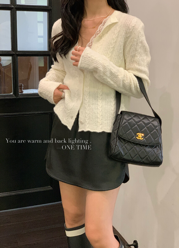 Autumn is new!【ONE TIME】Korean twist solid color round neck knitted cardigan OT7262# JHY