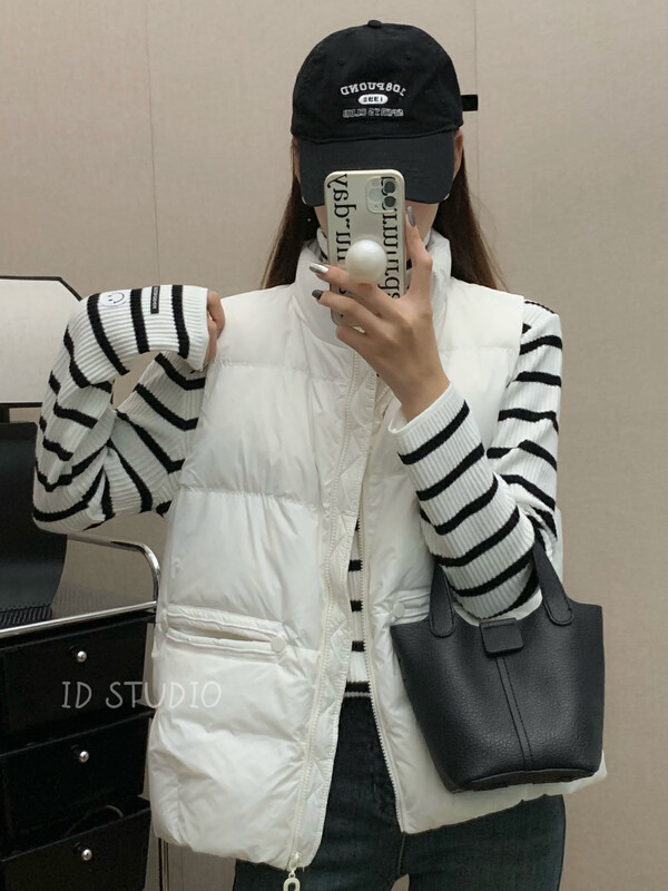 【I-D】Korean version all-match thick warm vest (including 90% white duck down) Y9002# L